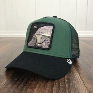 Goorin Bros Farm Trucker Hat The OG Tortoise Snapback Adjustable Cap Green Black